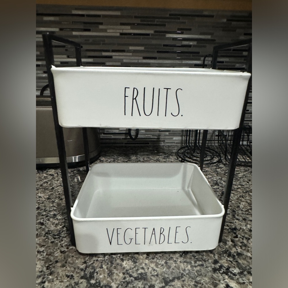 Rae Dunn fruit and veggies tier basket